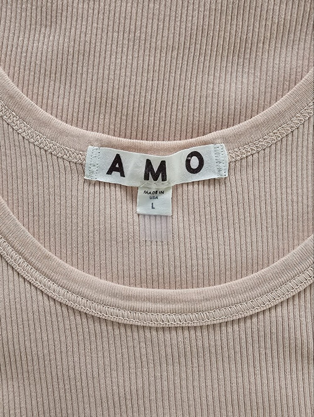 AMO Ribbed Tank Peach Size Large - Picture 6 of 7